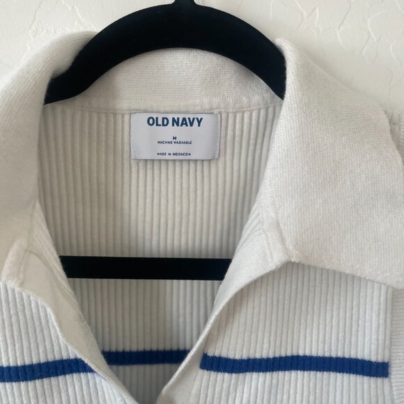 ⭐Rib-Knit Crop Polo Hipster Preppy Collared Sailor Ocean Vaca Classy Sweater Top - Picture 3 of 8
